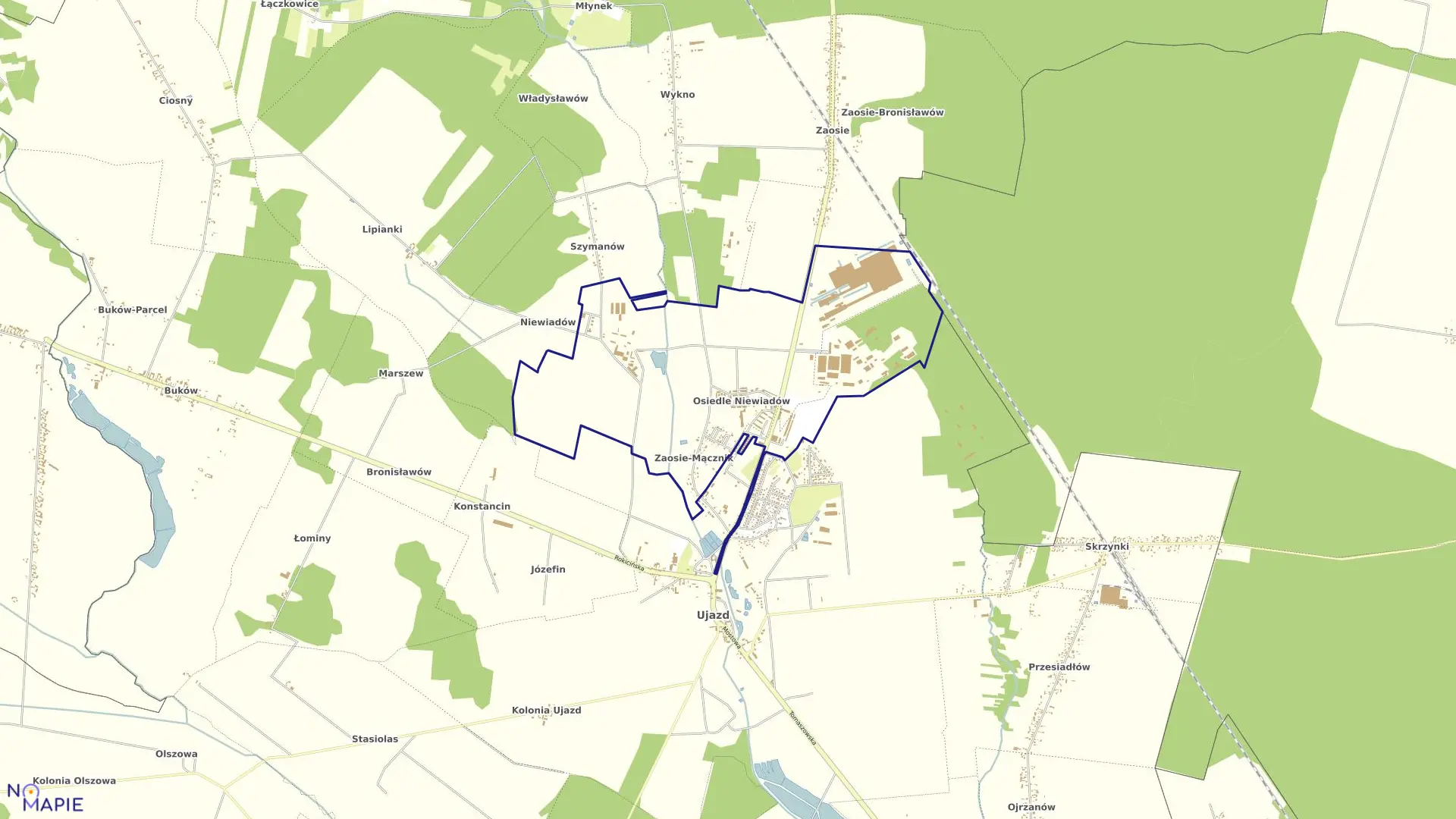 Mapa obrębu PGR NIEW.-MĄCZNIK w gminie Ujazd